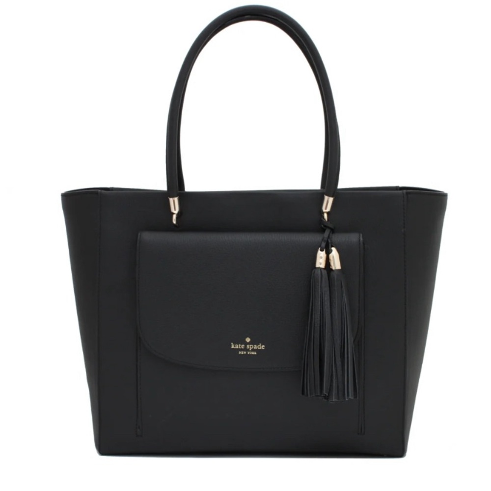 Kate Spade Long Acre Court Cal Black Leather Tote